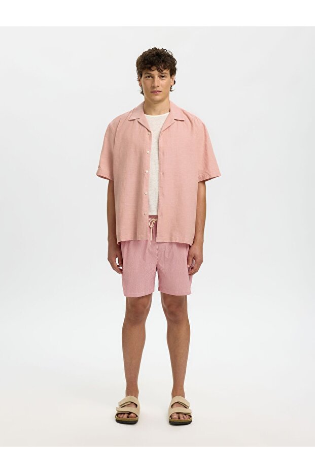 Kurzarmhemd Leinenmix - 6