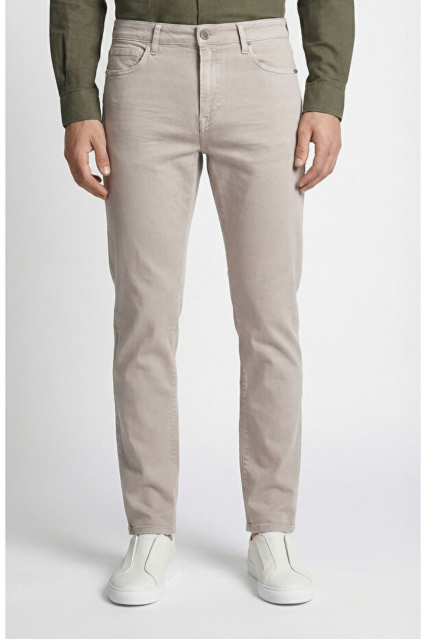 Bej Denim Pantolon - 2