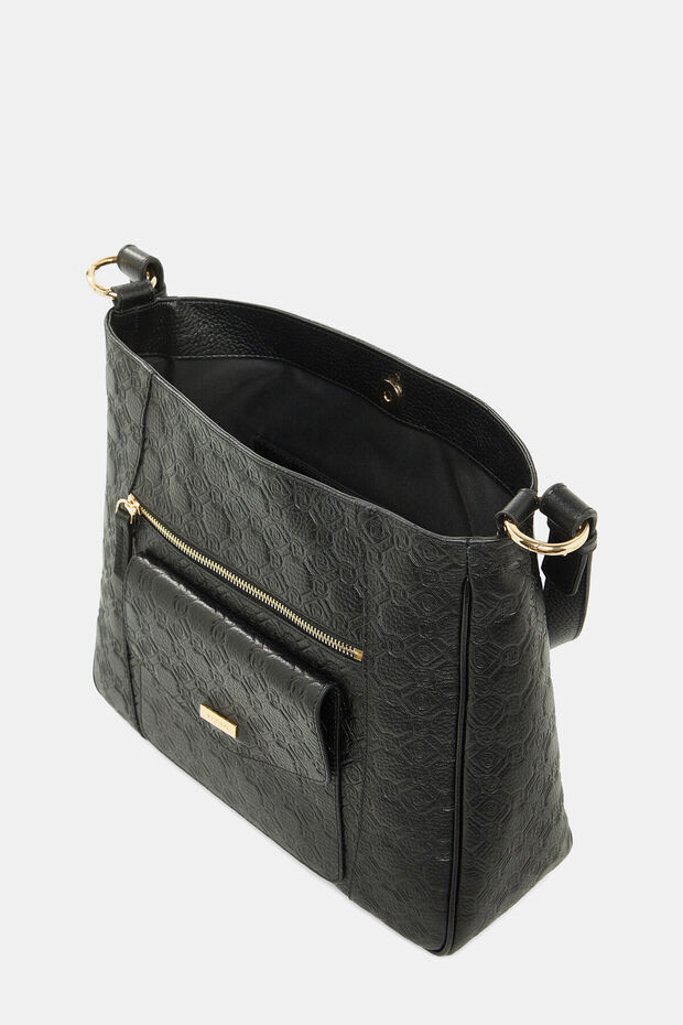 SİYAH MONOGRAM DERİ ÇANTA - 6