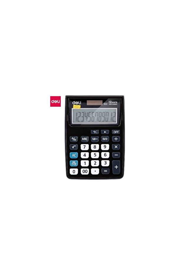 آلة حاسبة محمولة بلاستيكية رمادية اللون، 12 رقمًا (E1122) - 3