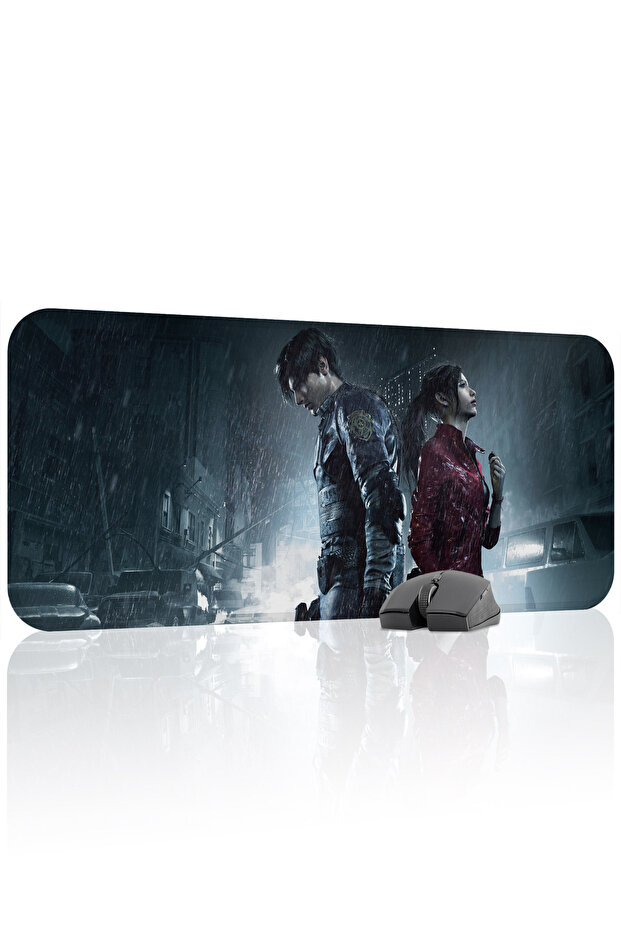 لوحة ماوس الألعاب المطاطية المخيطة من Resident Evil مانع للانزلاق V3 - 70x30 XL Gaming Mouse Pad