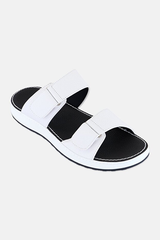 Men Slip On Arabic Sandals, Cream