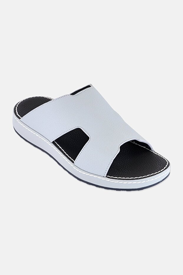 Men Slip On Arabic Sandals, Light Grey