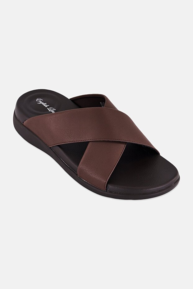 Men Slip On Arabic Sandals, Brown