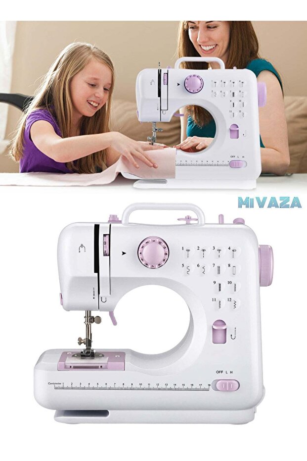 12-Stitch Electric Sewing Machine - Double Line and Double Speed - Portable Multifunctional Sewing Machine for Beginners and Kids