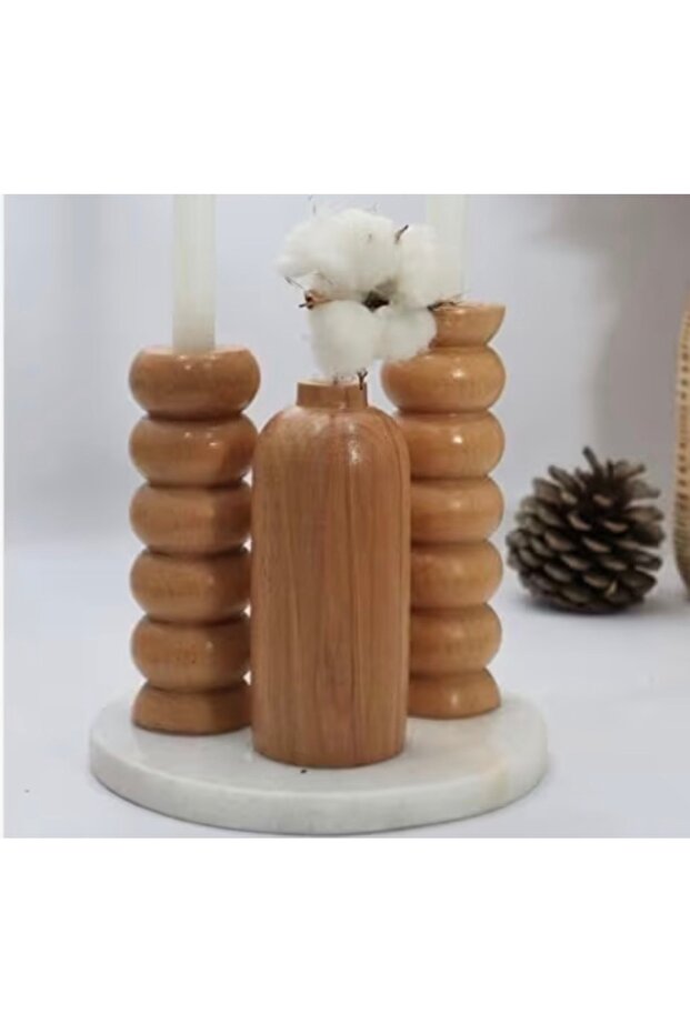 Şamdan ahşap 2li - 1