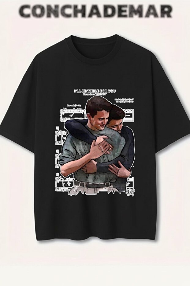 Joey and Chandler Printed Premium Oversized Cotton Lu T-Shirt