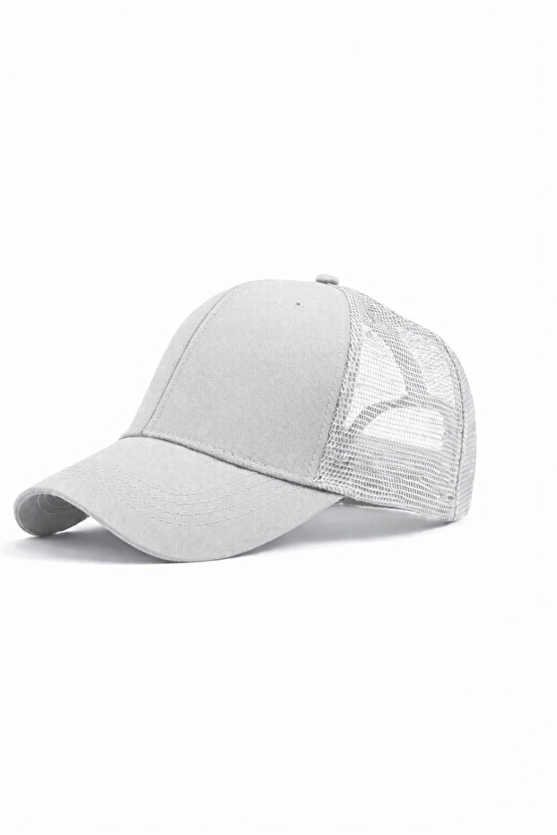 قبعة خلفية شبكية صيفية بلون واحد قابلة للتعديل - 1