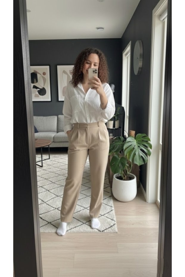 Women's High Waist Pleated Palazzo Pants Relaxed Fit Wide-Leg