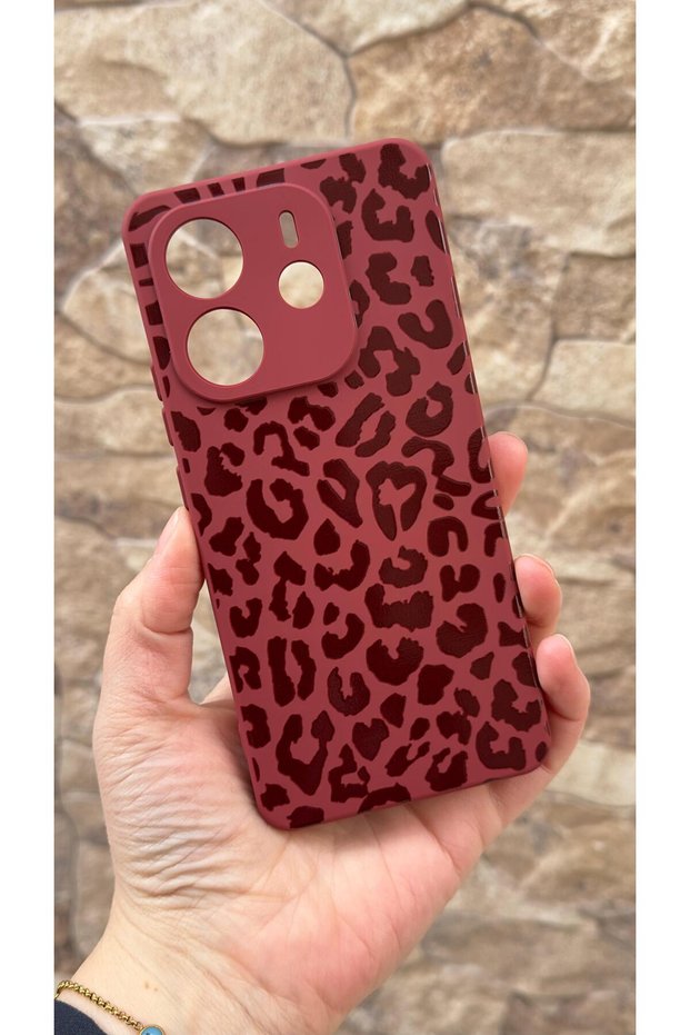 Redmi Note 14 Compatible Leopard Printed Pack Silicone Shock-Absorbing Classic Protected Rubber Case