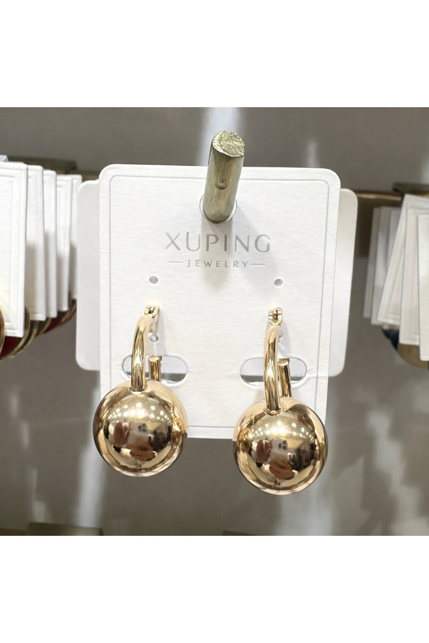 Xuping Bronze Stainless Steel Ball Earrings