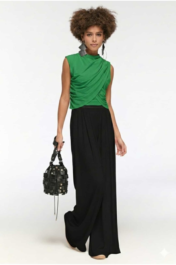 Drapeli Degaje Yaka Bluz - 2