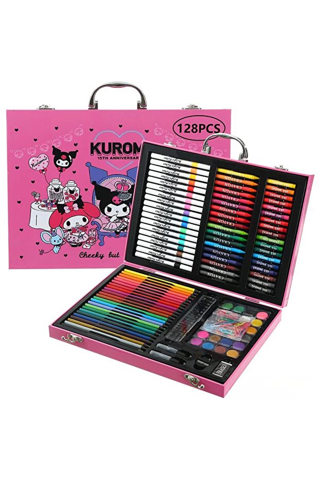 Premium Deluxe Art Set with Aluminum Case Drawing & Painting Kit for Kids 128 Pcs