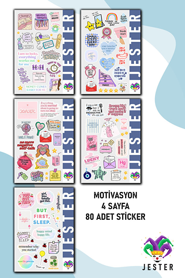 Motivational 5-Pack Stickers, Decals, Diary, Agenda, Planner, Bullet, Journal, Scrapbook