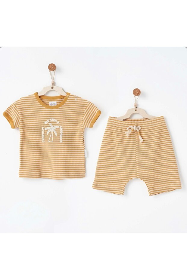 Li̇mi̇ Unisex Baby Yu Soft-Textured Enye Shorts Set