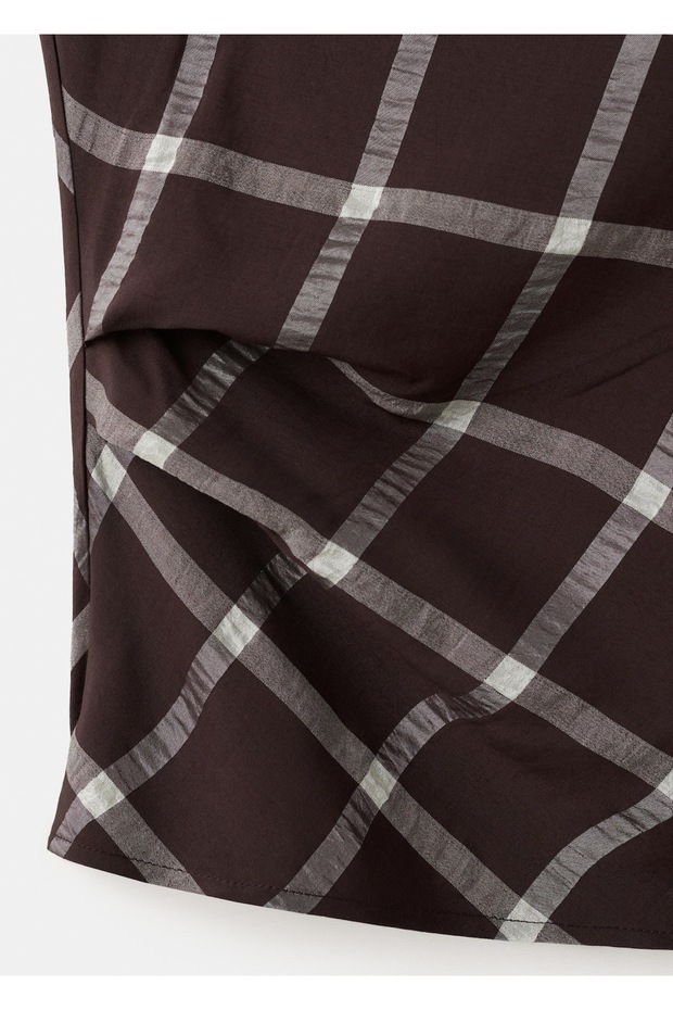 Drape yaka dar kesim bluz - 5