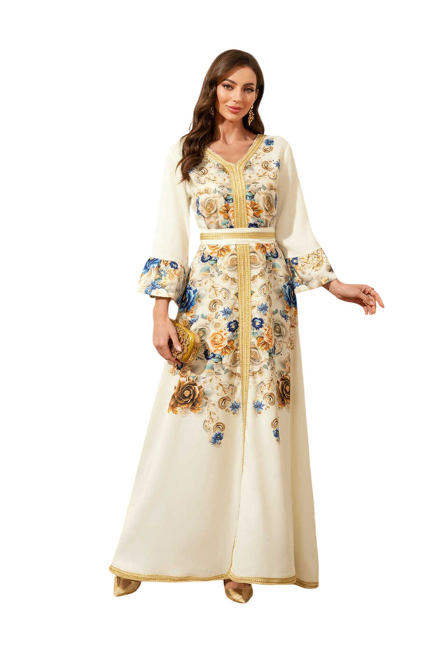 Zahra Embroidered Velvet-Touch Maxi