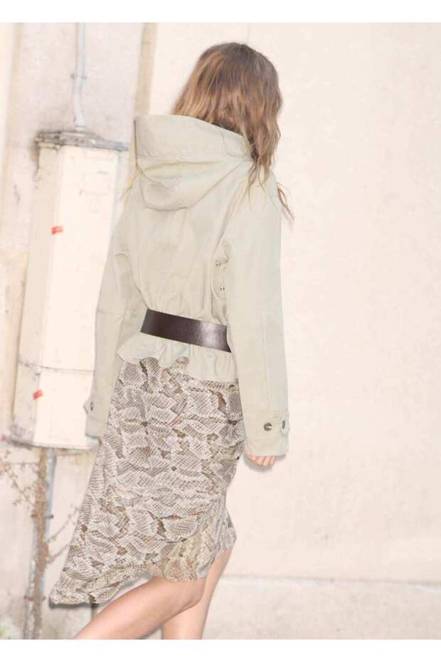 Yüksek yakalı denim parka - 4