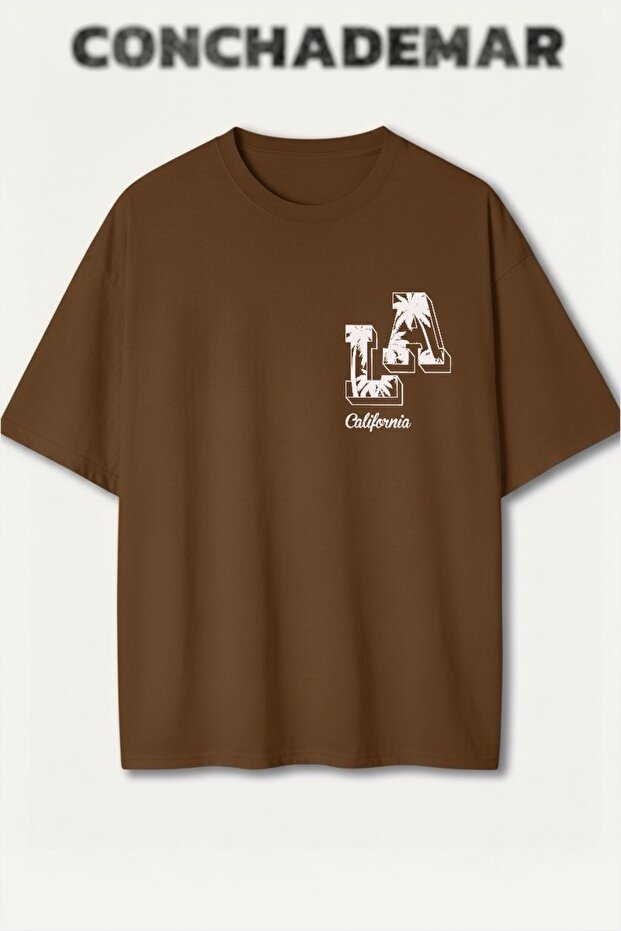 Los Angeles Printed Premium Oversized Cotton Lu T-Shirt