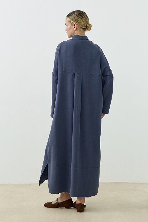 Oversize Gömlek Lacivert - 3