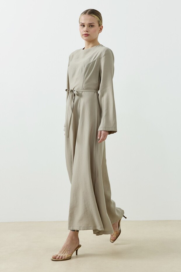 Seranova Elbise Bej - 5