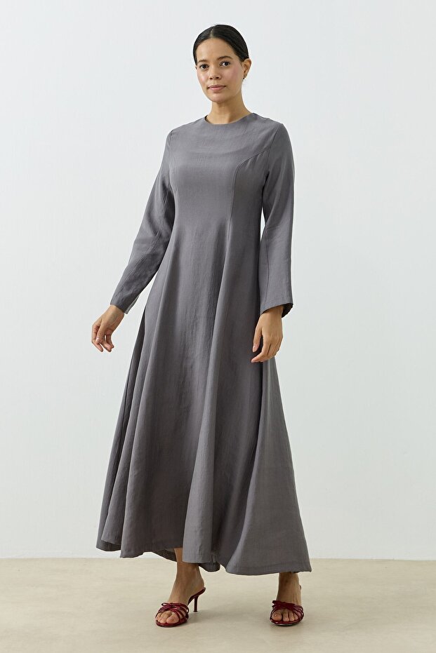 Seranova Elbise Gri - 5