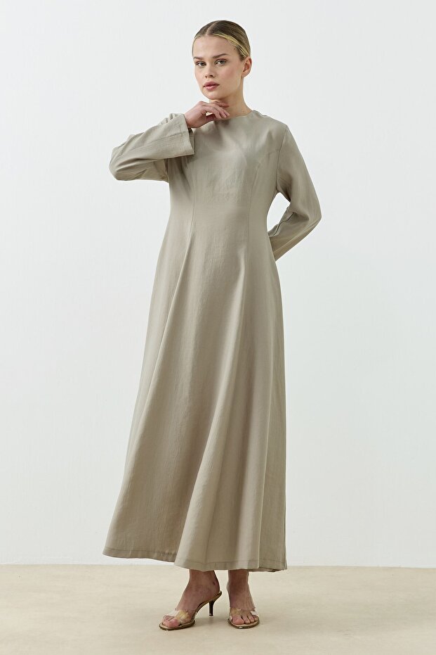 Seranova Elbise Bej - 3