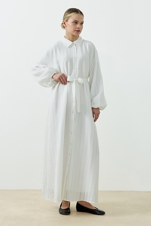 İzra Elbise Beyaz - 7