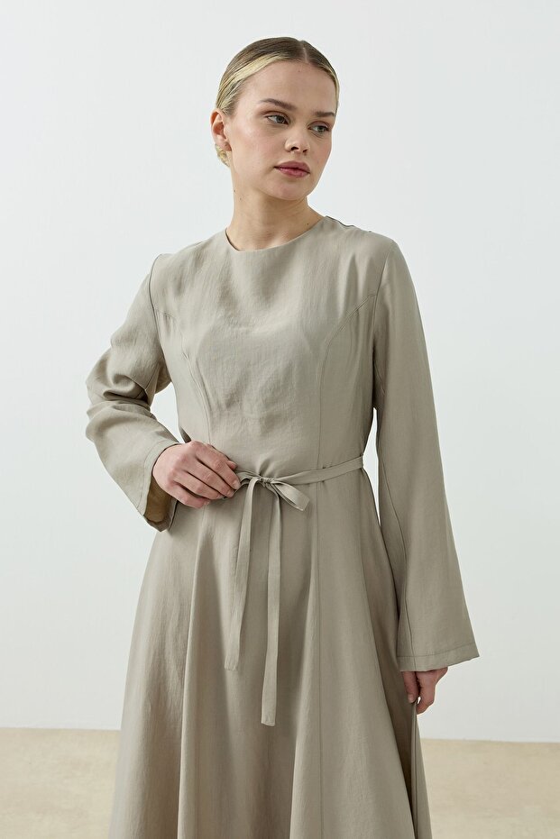 Seranova Elbise Bej - 4