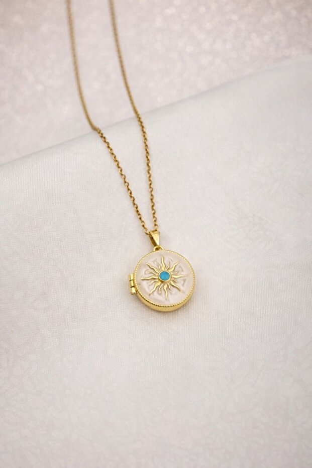 Açılabilir Güneş Madalyon Kolye - 1