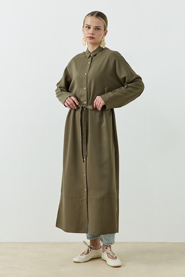 Oversize Gömlek Haki - 5