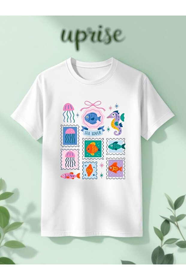 Sea Lover Printed Cotton Lu Oversized T-Shirt