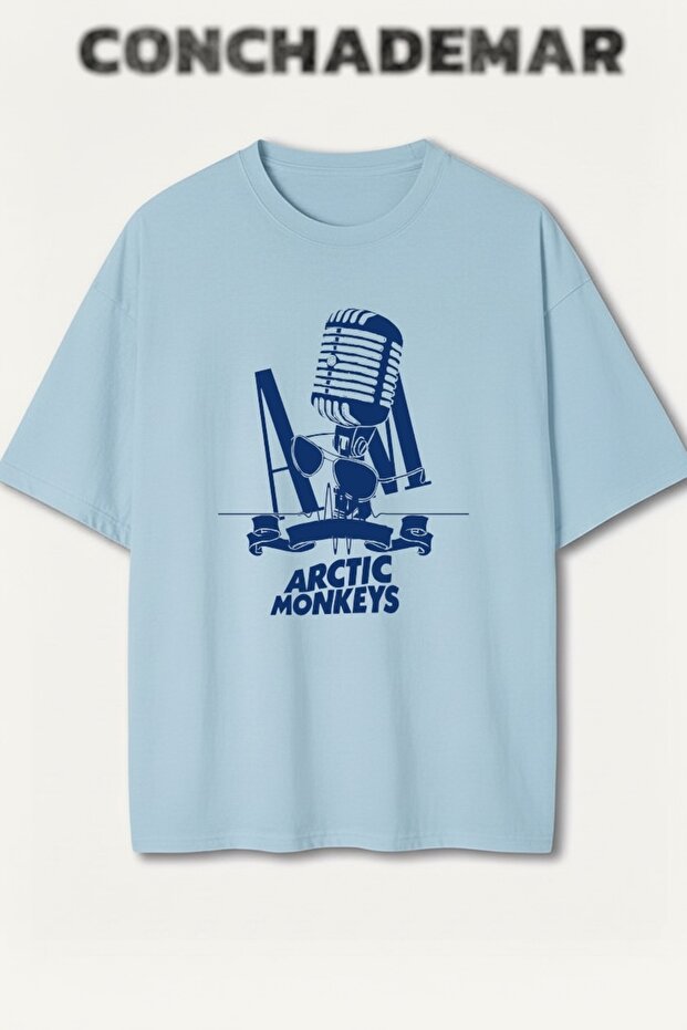 تي شيرت Arctic Monkeys مطبوع Premium كبير الحجم مكون من قطن قطع