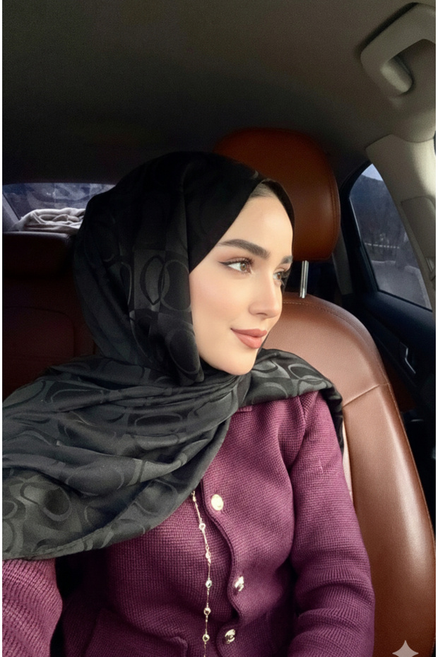 Halka Desen Pamuk Şal - 1