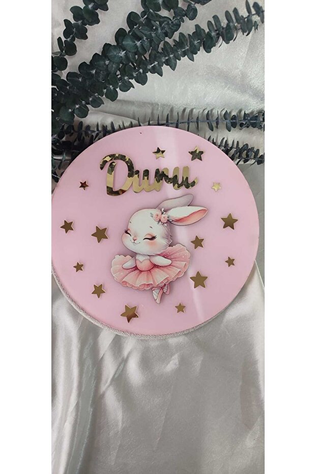 Plexiglass Door Ornament with Rabbit Figure