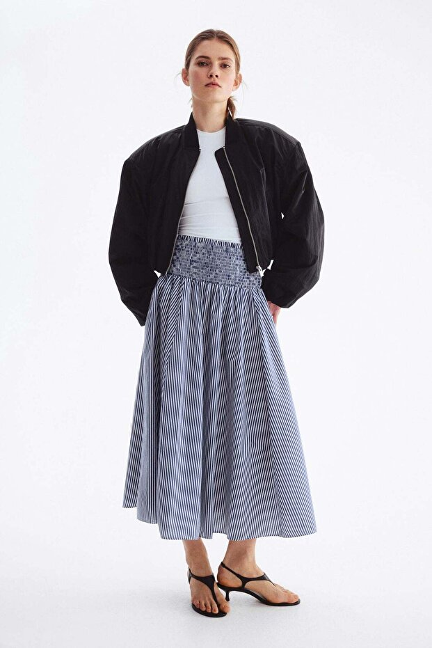 Smocked-waist skirt