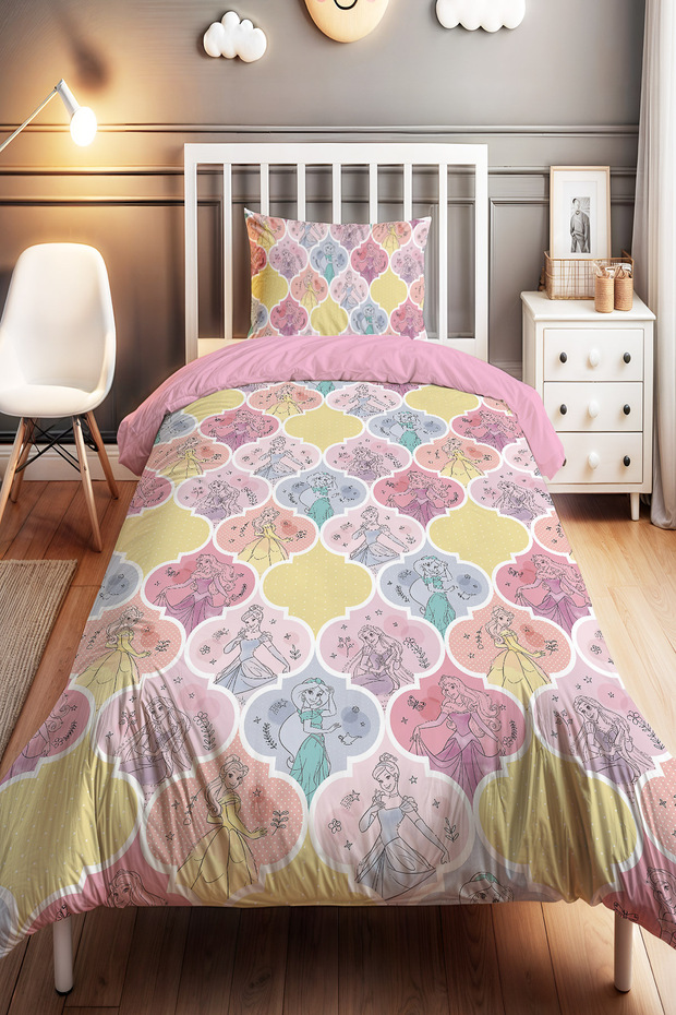 Fairytale Princesses Patterned Single Baby Kids Bedding Set
