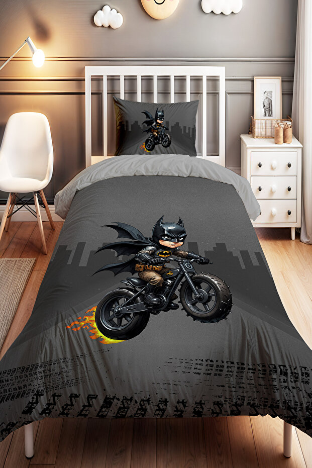 Night Hero Patterned Single Baby Kids Bedding Set