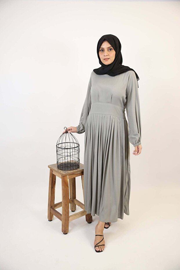 Libaslab Ateek- Stunning Linen Ruffle Dream dress with back tie belt - Mint Green