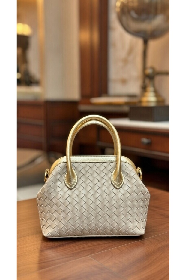 The Moiss Melisa Burslu Gold Cream Color Women's Shoulder and Arm Bag Bag