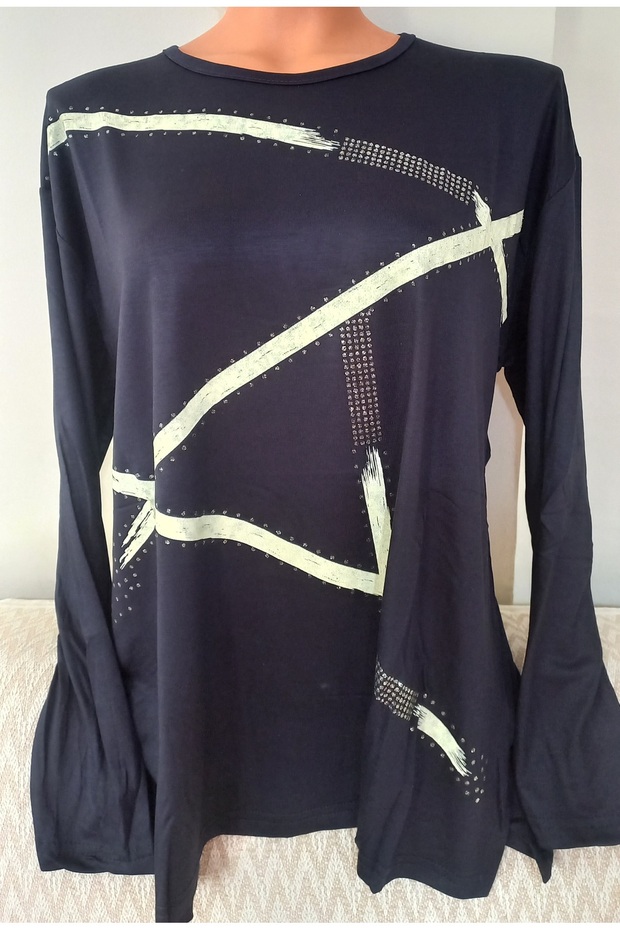 Er Clothing Combed Cotton Blouse Long Sleeve Crew Neck Laci
