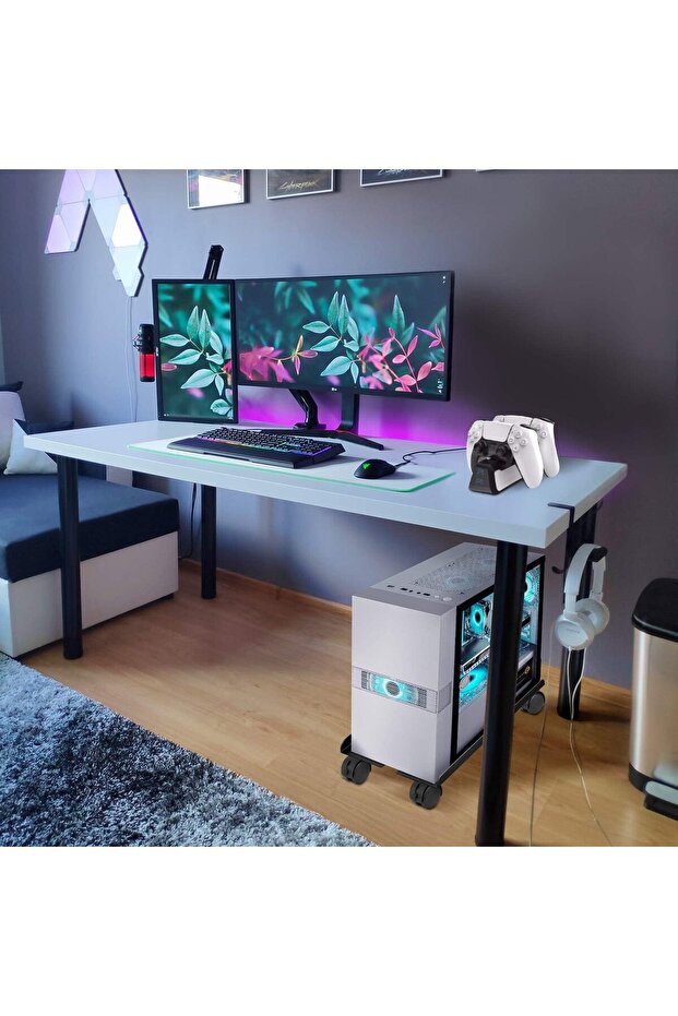 Mobile CPU Stand, Adjustable Computer Tower Stand Computer Case Holder - 6