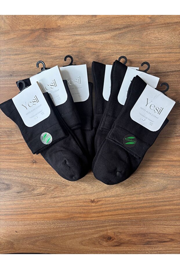 Nylon-Free 80% Bamboo Quality Comfortable Healthy Heel Toe Sole Half Toe Men's Socks 6-Piece Pack