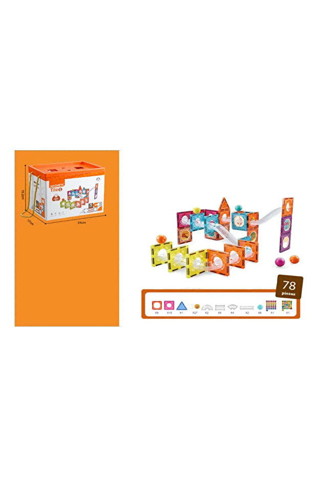 Magnetic Tiles Building Blocks with 78 Pcs Accessories