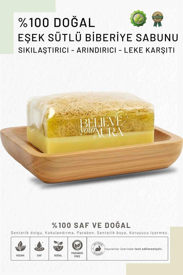 Donkey Milk Rosemary Oil Soap - Natural Pumpkin Fiber Firming Purifying Anti-Blemish - 130 Gr