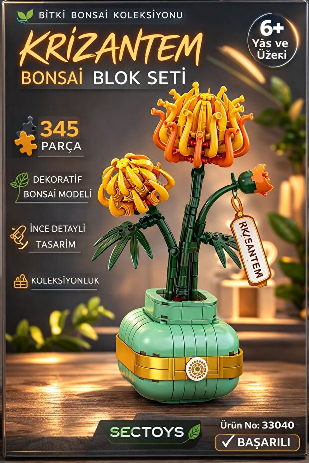 Botanicals Displayable Flower Model Building Kit for Adults (345 Pieces)