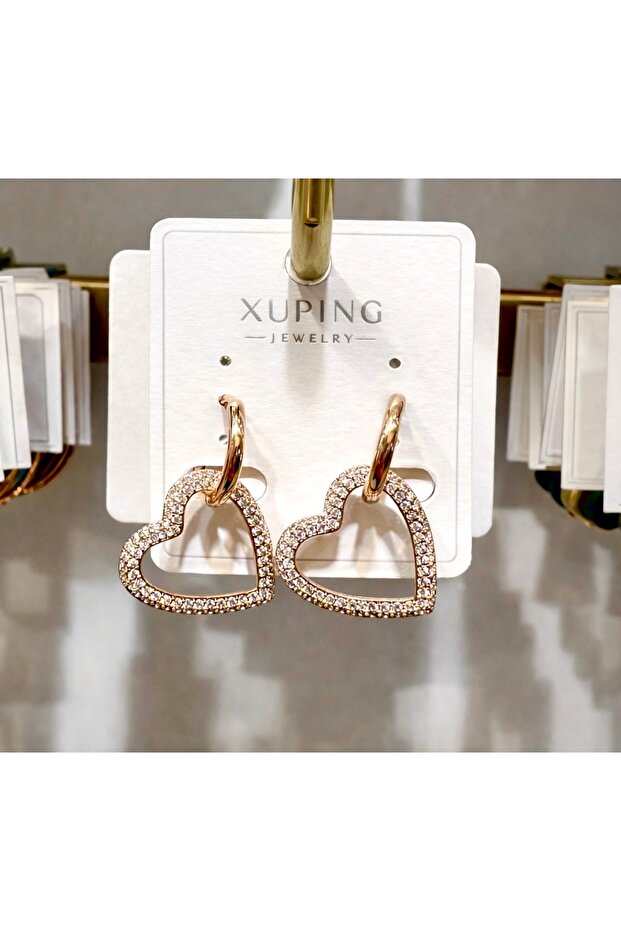 Xuping Stainless Steel Heart Earrings