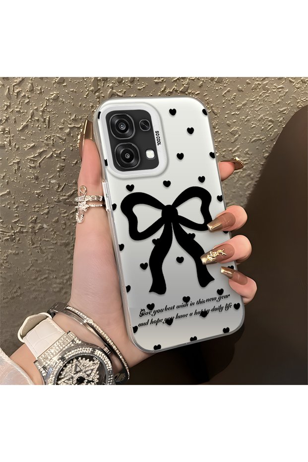 Oppo A6 Pro 5g Compatible Silicone Edge Hard Back Anti-Fall Phone Case Knots Patterned
