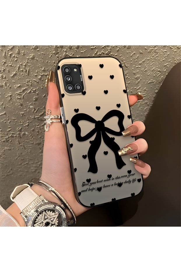 Samsung Galaxy A31 Compatible Silicone Edge Hard Back Anti-Fall Phone Case Knots Patterned