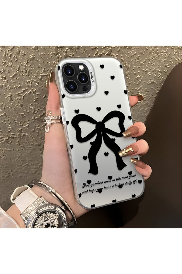 iPhone 13 Pro Max Compatible Silicone Edge Hard Back Anti-Fall Phone Case Knots Patterned